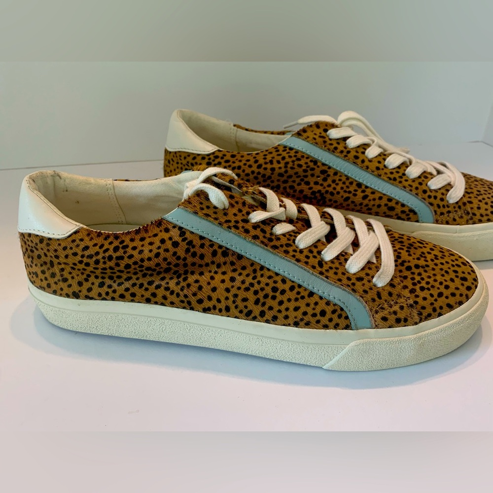 Madewell Sidewalk Low-Top Sneaker Spotted Calf Baby Blue Size 8
